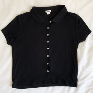 garage jet black polo tee